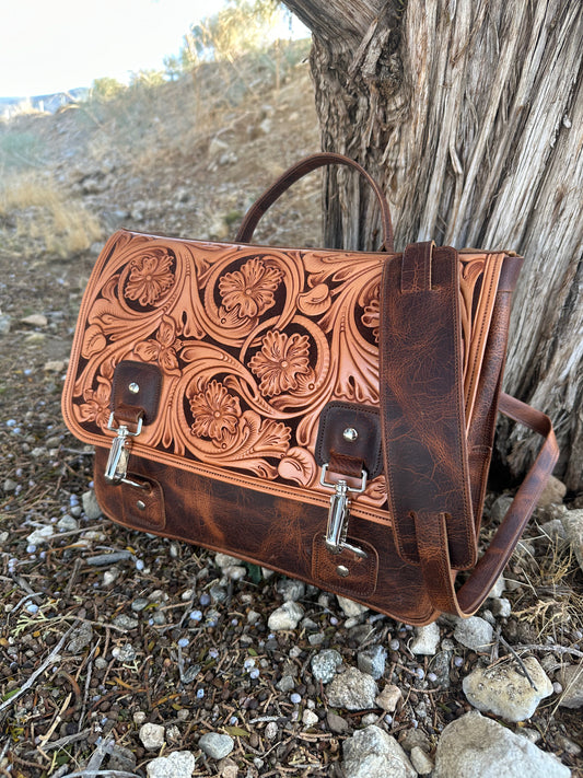 Pony Express Satchel Flap Tooling Pattern - PRINT